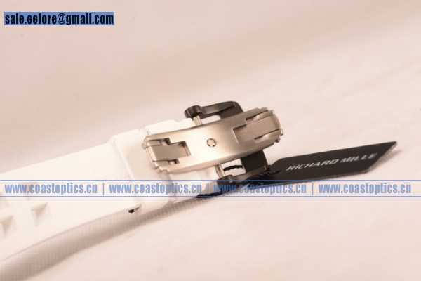 1:1 Clone Richard Mille RM11-03 Carbon Fiber Miyota 6T51 Automatic Skeleton Dial White Rubber Strap (KV)